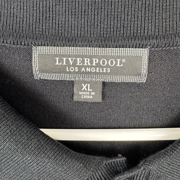 Liverpool Black Long Sleeve Sweater Knit Polo Size XL - Picture 6 of 11